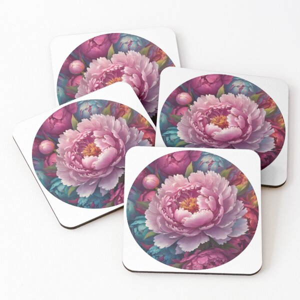 Item preview, Peony in the garden, round shape designed and sold by MauraMeadow.