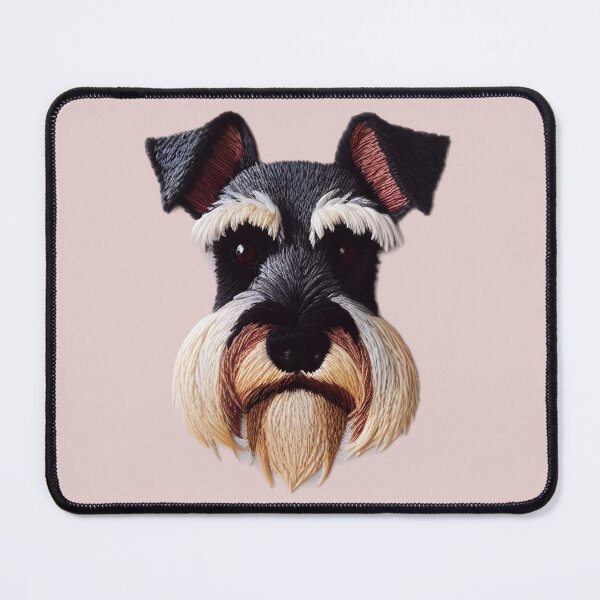Item preview, Embroidery Style Schnauzer Face designed and sold by barksandsqueaks.