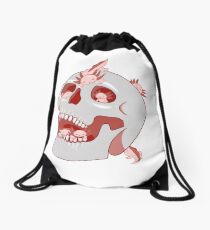 Axolotl Skull Drawstring Bag