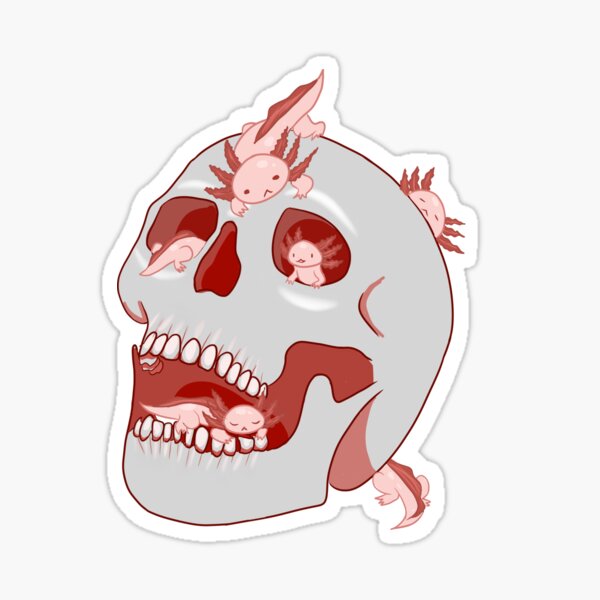 Vista previa del artículo con la obra «Cráneo de Axolotl», diseñado y vendido por aspookypeach ..