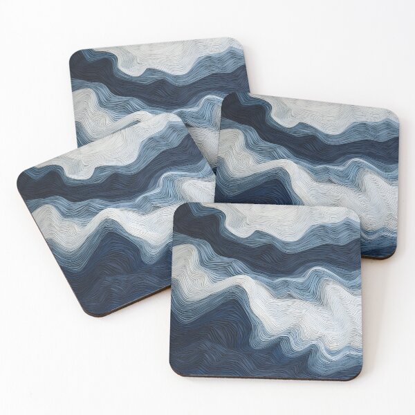 Item preview, Abstract Navy Blue Wave Artwork designed and sold by VectorPlace.