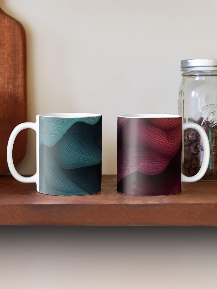 Thumbnail 2 of 6, Coffee Mug, Colorful Textured Abstract Wave Pattern designed and sold by VectorPlace.
