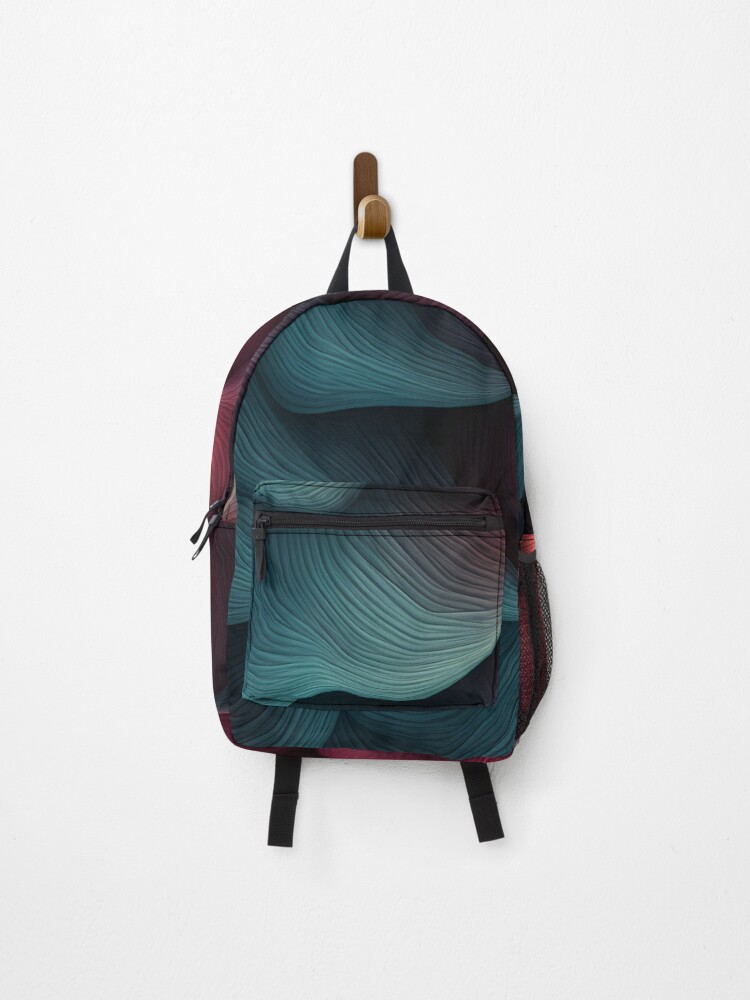Thumbnail 1 of 3, Backpack, Colorful Textured Abstract Wave Pattern designed and sold by VectorPlace.