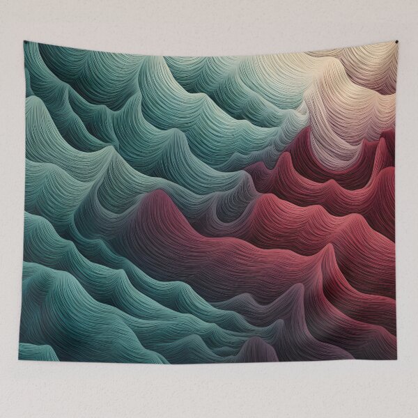 Item preview, Cool Toned Abstract Wave Illustration designed and sold by VectorPlace.