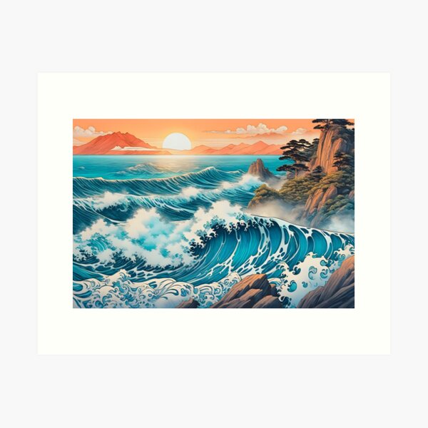 Aperçu de l'œuvre The Urge - Un paysage naturel Ukiyo-e contemporain créée et vendue par Kijiermono.