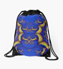 Baroque and Blue Drawstring Bag