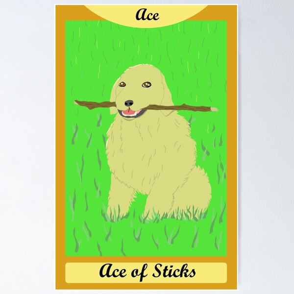 Item preview, Dog Tarot Ace of Sticks designed and sold by TiffinByLK.