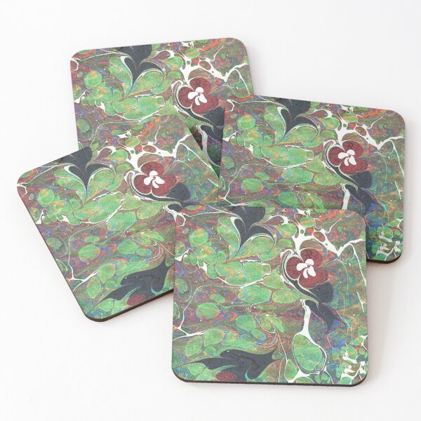 Item preview, marbling art red tulip drawing pattern designed and sold by melektesla.