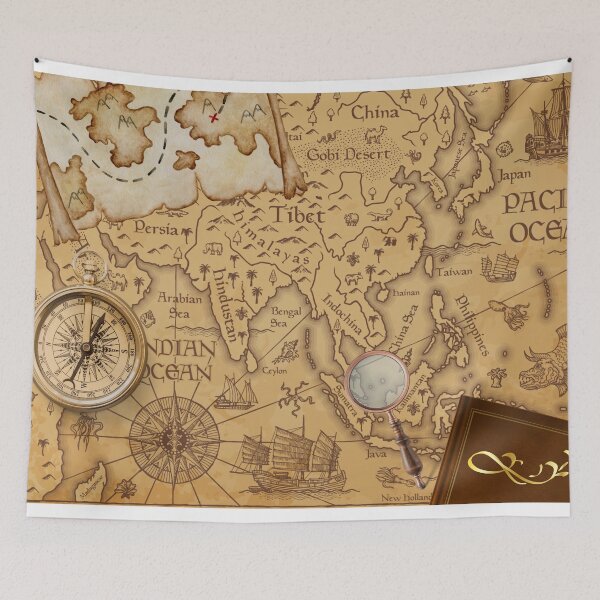 Item preview, Treasure Hunting - Dark Academia Map designed and sold by Sershni.