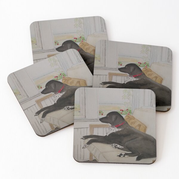 Item preview, Black Lab Rescue Dog Watercolor Painting designed and sold by DeAnna Hickman.