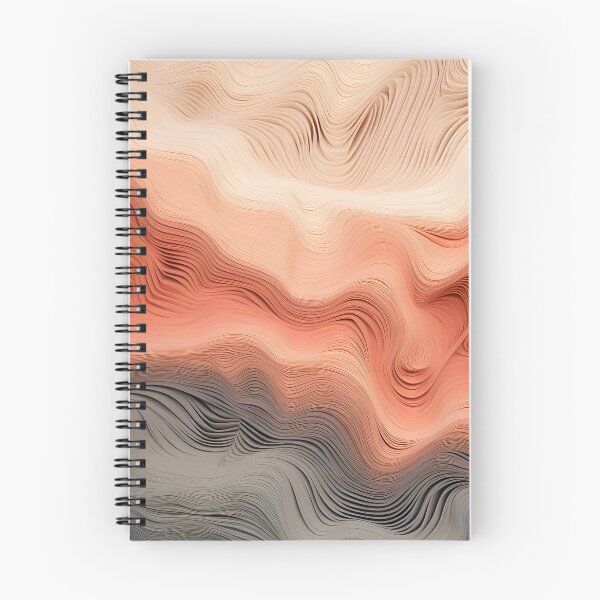 Item preview, Soft Peach and Grey Abstract Waves designed and sold by VectorPlace.