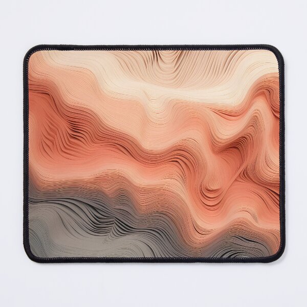 Item preview, Soft Peach and Grey Abstract Waves designed and sold by VectorPlace.