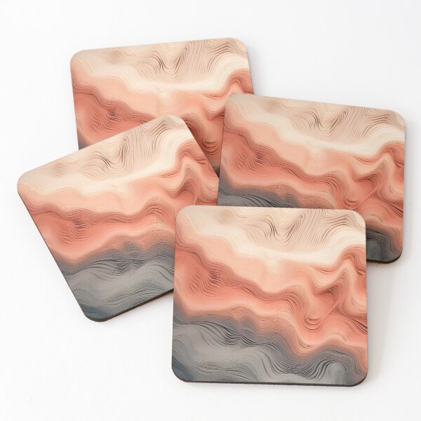 Item preview, Soft Peach and Grey Abstract Waves designed and sold by VectorPlace.
