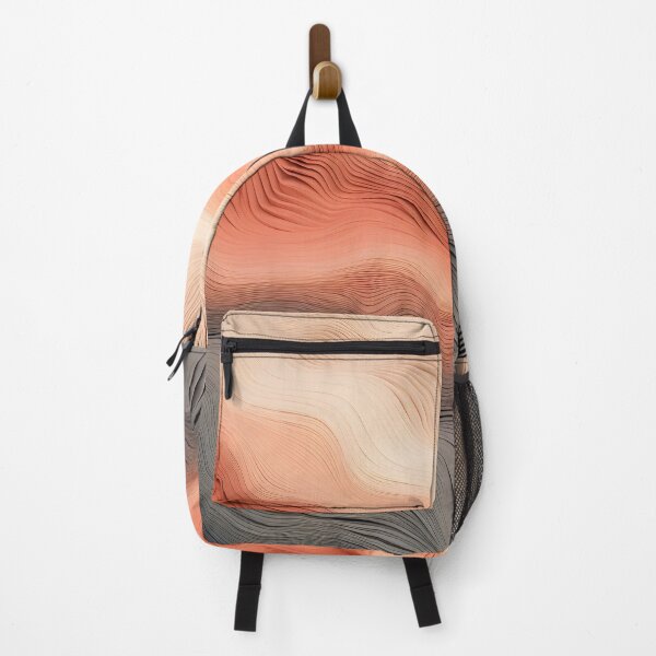 Item preview, Soft Peach and Grey Abstract Waves designed and sold by VectorPlace.