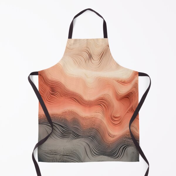 Item preview, Soft Peach and Grey Abstract Waves designed and sold by VectorPlace.