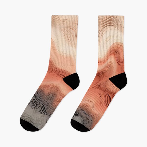 Item preview, Soft Peach and Grey Abstract Waves designed and sold by VectorPlace.