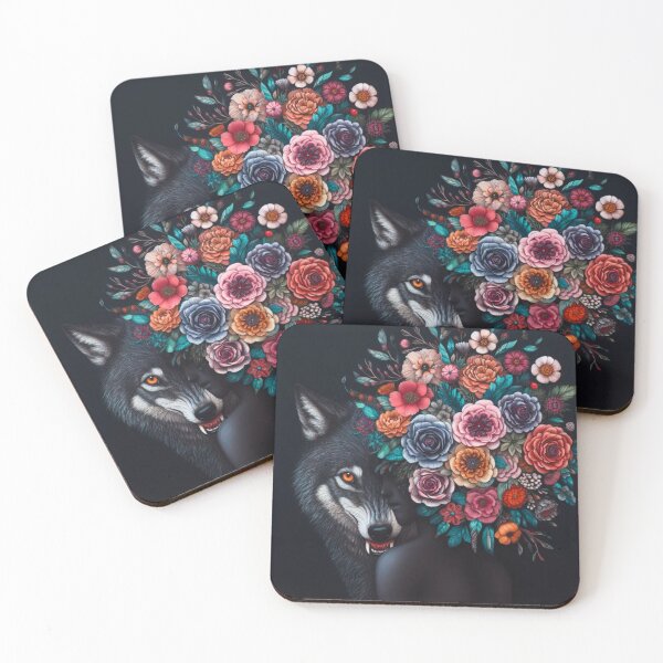 Item preview, Wolf with flowers girls  designed and sold by IsaMarina.