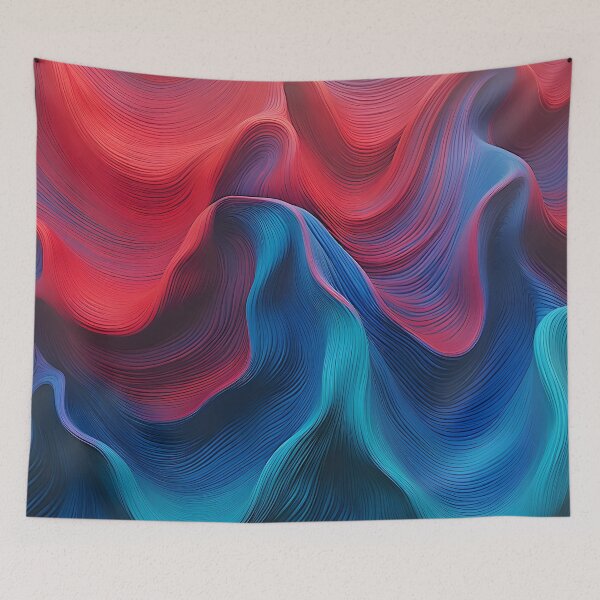 Item preview, Vibrant Blue and Red Wave Abstract designed and sold by VectorPlace.