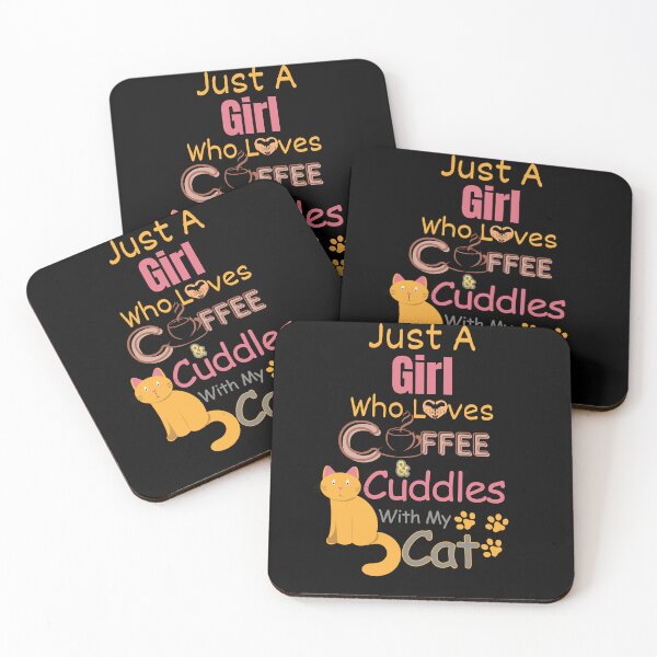 Item preview, Just a Girl Who Loves Coffee & Cuddles With My Cat designed and sold by WenegeeDesigns.