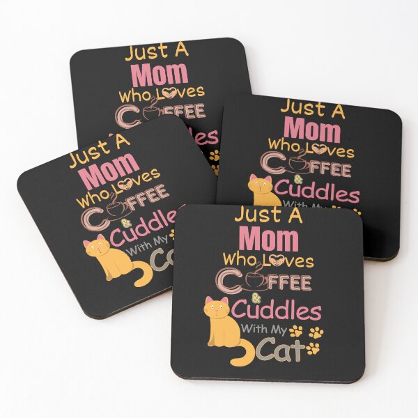 Item preview, Just a Mom Who Loves Coffee & Cuddles With My Cat designed and sold by WenegeeDesigns.