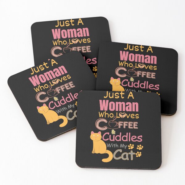 Item preview, Just a Woman Who Loves Coffee & Cuddles With My Cat designed and sold by WenegeeDesigns.