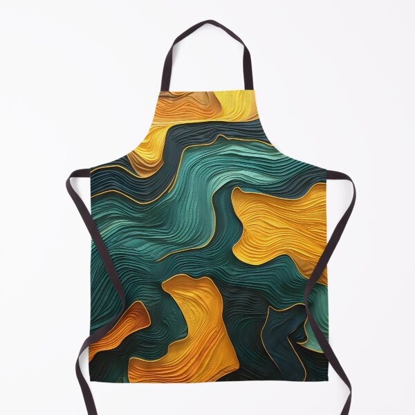 Item preview, Golden Yellow and Teal Wave Abstract designed and sold by VectorPlace.