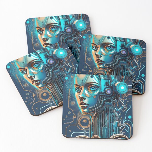 Item preview, A cyberpunk android illustration designed and sold by Aktio  Design.