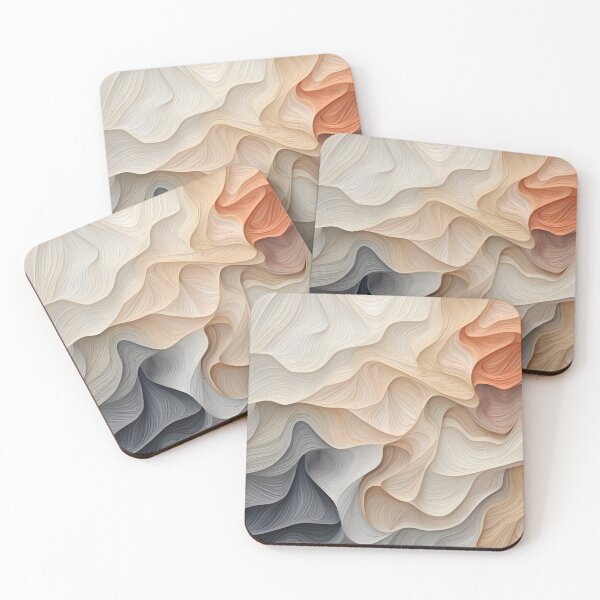 Item preview, Warm Neutral Tones Abstract Wave Art designed and sold by VectorPlace.