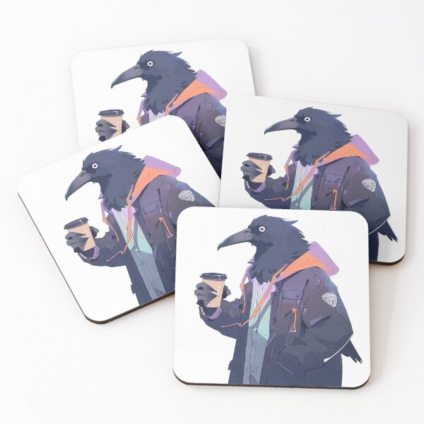 Item preview, Cawfee crow in jacket designed and sold by Remek-Design.