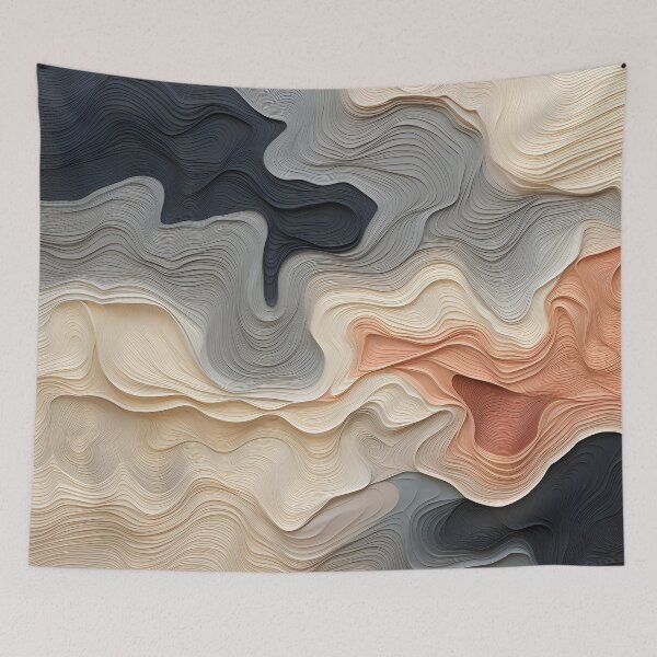 Item preview, Abstract Black, Beige, and Coral Wave Design designed and sold by VectorPlace.