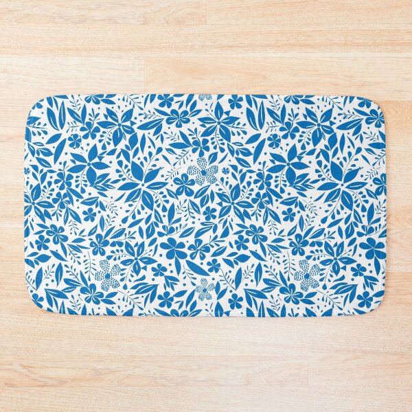Item preview, Blue Floral pattern in maiolic style designed and sold by PerlaDesignArt.