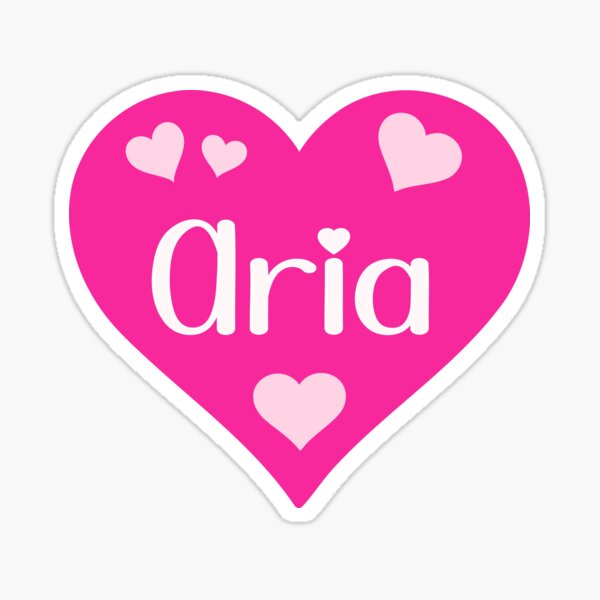 Item preview, Aria Name Pink Heart  designed and sold by Jeallan Designs.