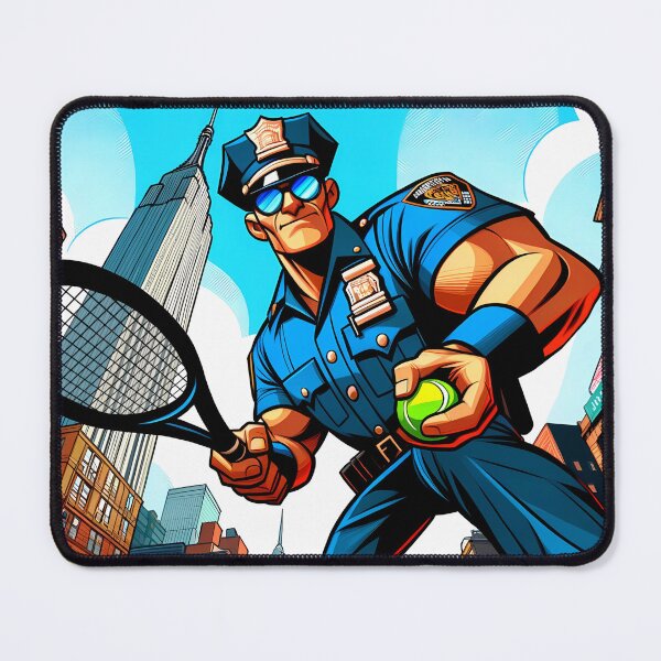 Item preview, Police Officer with Tennis Racket - To Serve designed and sold by 4TeeToo.