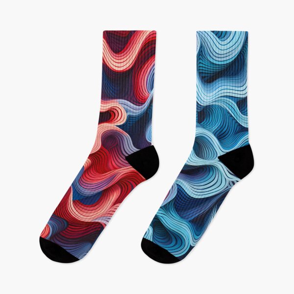 Item preview, Red to Blue Gradient Wave Pattern designed and sold by VectorPlace.