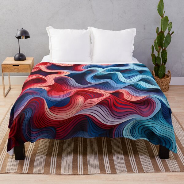 Item preview, Red to Blue Gradient Wave Pattern designed and sold by VectorPlace.