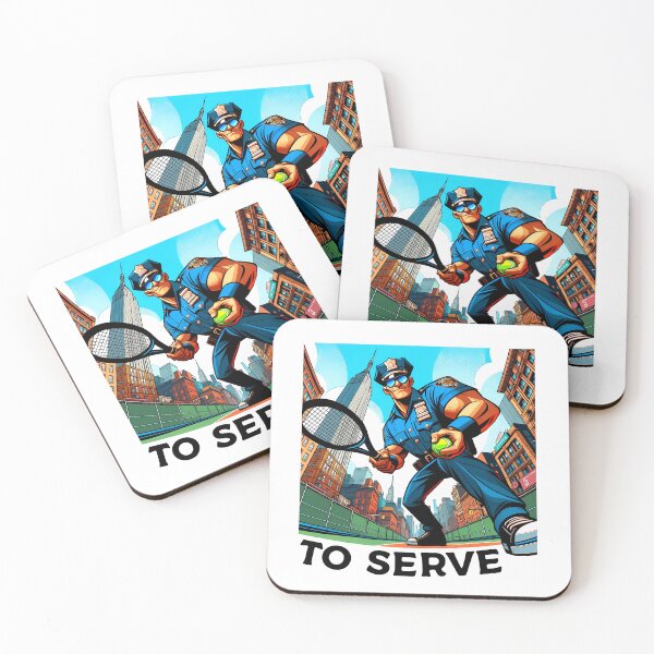 Item preview, Police Officer with Tennis Racket - To Serve designed and sold by 4TeeToo.
