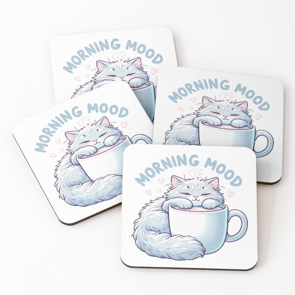 Item preview, Morning Mood, a cat lovers morning dilemma designed and sold by RuyaFab.