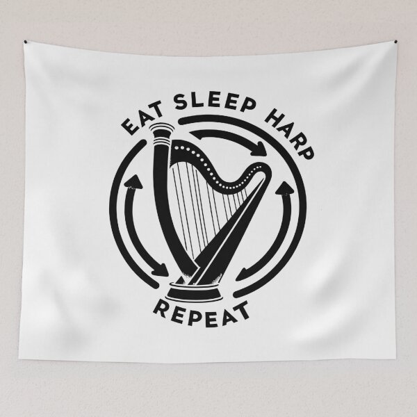 Item preview, Eat Sleep Harp Repeat - Harpist designed and sold by TeesYouWant.