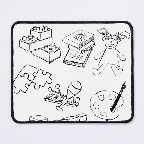 Item preview, black white icons of children's activities and toys designed and sold by colorfulglee.