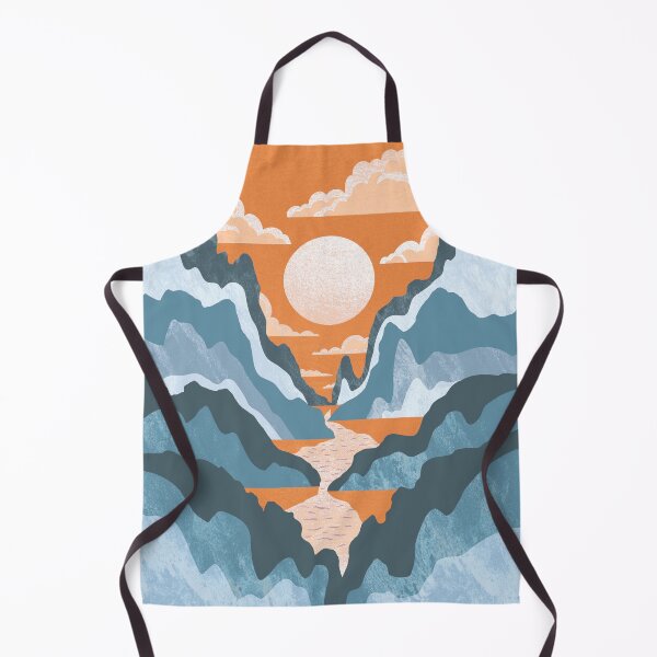 Item preview, Dreamy Mountains in Tangerine and Teal designed and sold by TigaTiga.