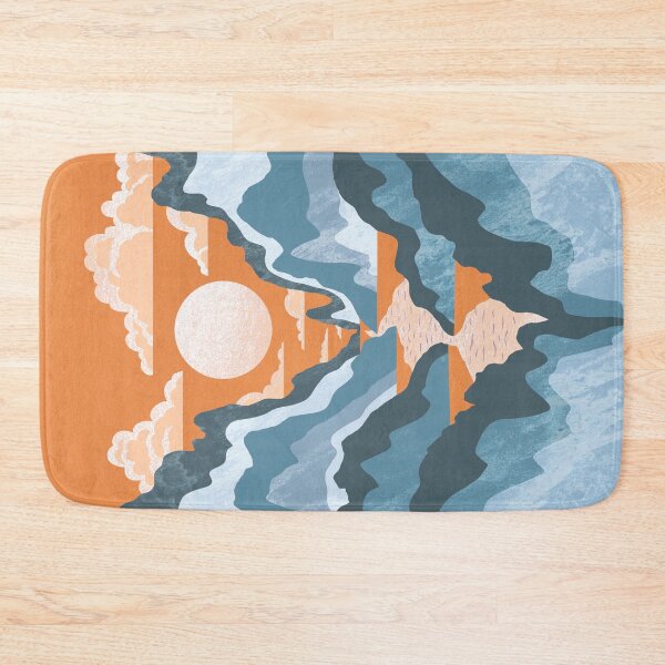 Item preview, Dreamy Mountains in Tangerine and Teal designed and sold by TigaTiga.