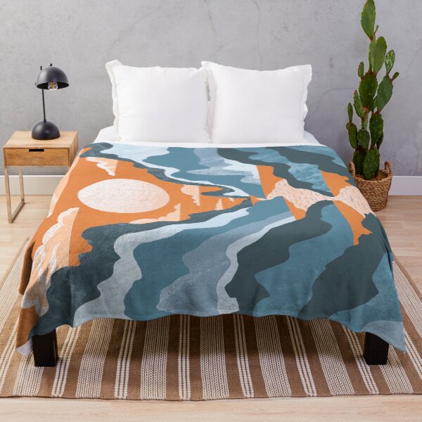 Item preview, Dreamy Mountains in Tangerine and Teal designed and sold by TigaTiga.