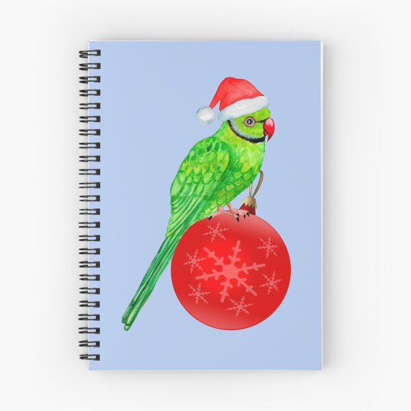 Item preview, Cute Christmas Ringneck Parrot in Santa Hat for Bird Lover designed and sold by Ivy Lily Art.