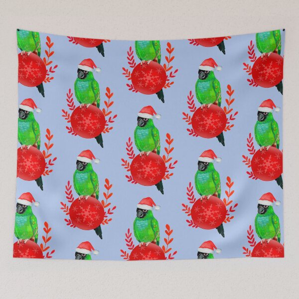 Item preview, Cute Christmas Nanday Conure Parrot in Santa Hat designed and sold by Ivy Lily Art.