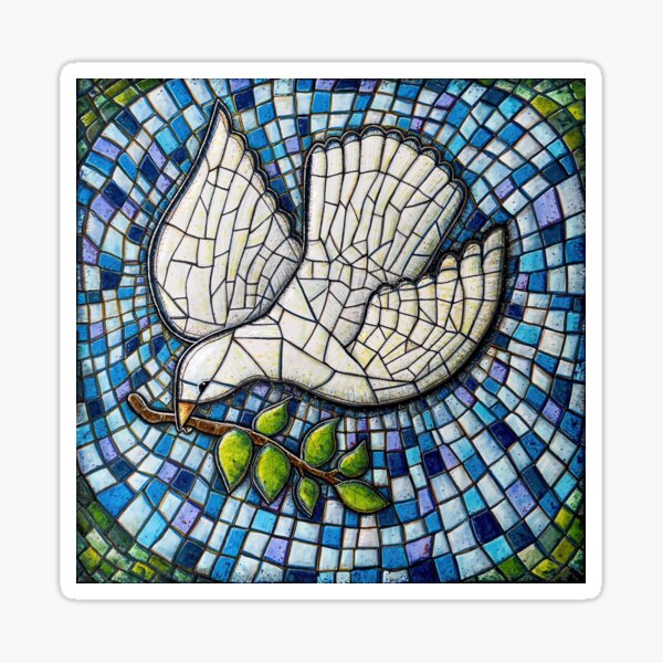 Mosaic Peace Dove Sticker