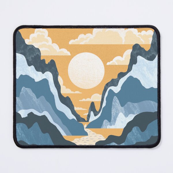 Item preview, Dreamy Mountains in Yellow and Navy designed and sold by TigaTiga.