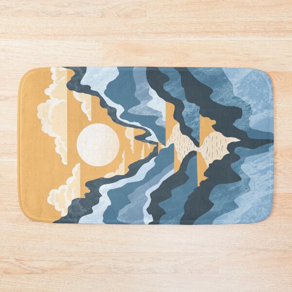 Item preview, Dreamy Mountains in Yellow and Navy designed and sold by TigaTiga.