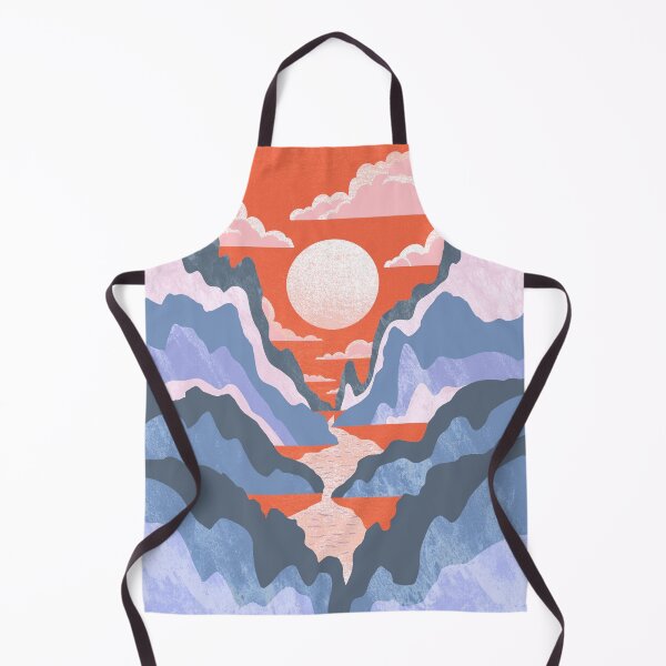 Item preview, Dreamy Mountains in Tangerine and Purple designed and sold by TigaTiga.