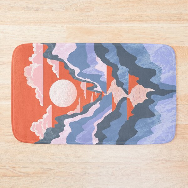 Item preview, Dreamy Mountains in Tangerine and Purple designed and sold by TigaTiga.