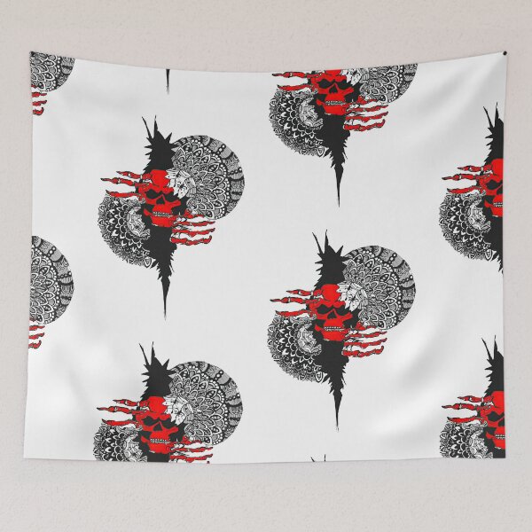 Item preview, Red Skull Ripping out of paper Drawing. Spooky 2d Illustraion. Printable designed and sold by abinashm12.